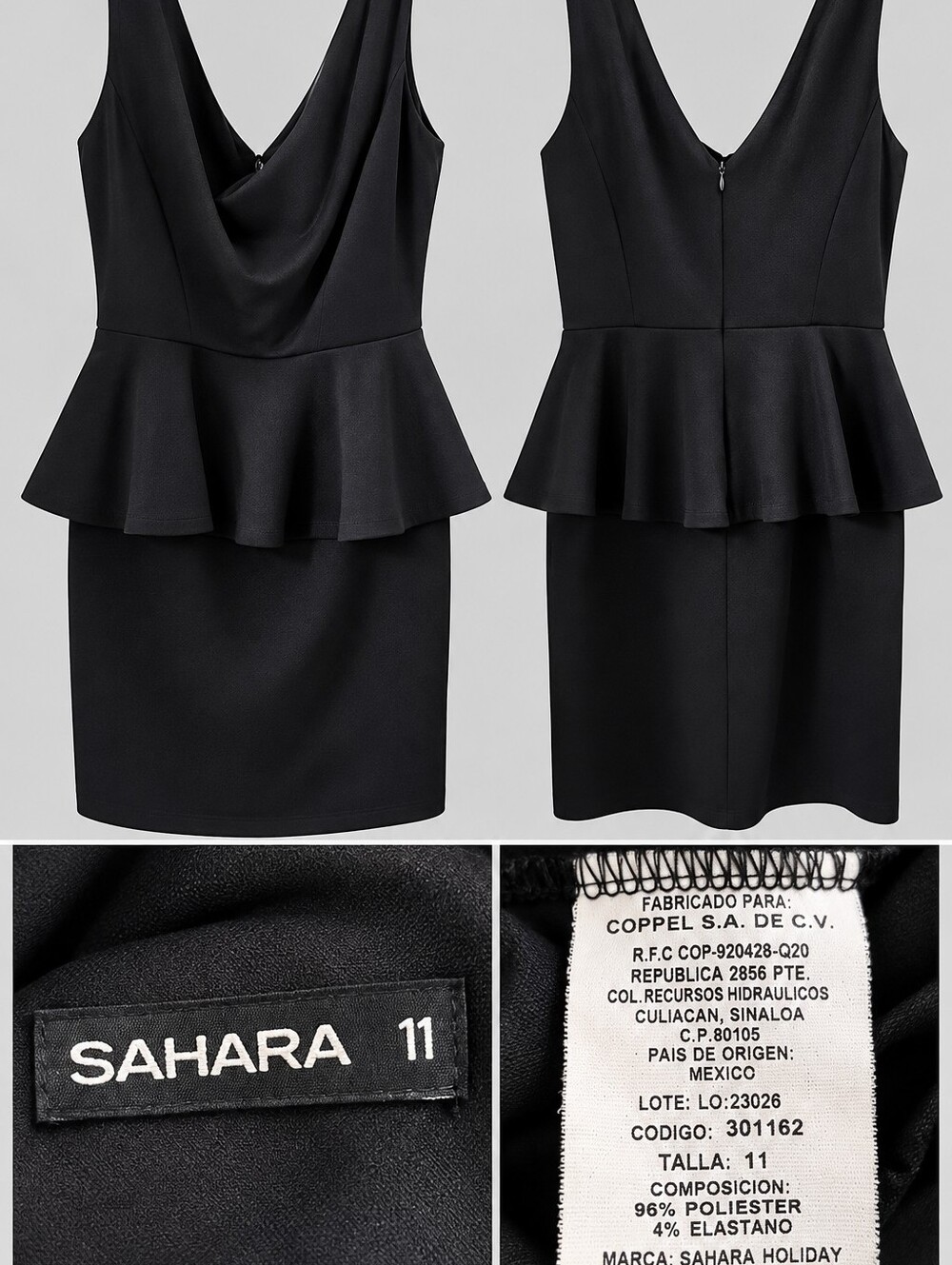 Black Peplum Sheath Dress